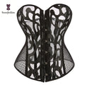 See Through Sexy Lace Hollow Out Black Thin Translucent Bustier Tops Party Club Women Lace Corset Top for Wedding