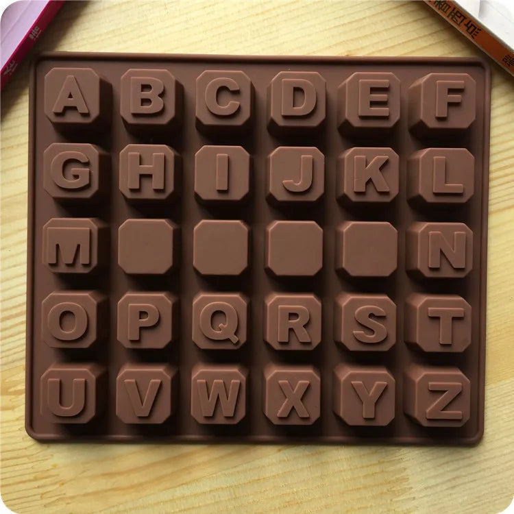 DIY Home Made Biscuit Dessert Cookies Baking Caking Silicone Square  Lattice Alphabet  Letter Chocolate Cake Mold Mould