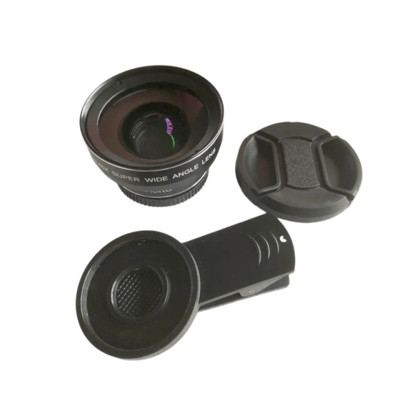 Ultra Wide Angle 0.45x Lens Macro Feature Mobile Phone Camera Lens Universal Clip for Tourism Photography Flowers Camping Hiking