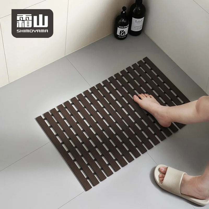 SHIMOYAMA House Hotel Anti-Slip Bath Mat Machine-Made Comfortable Rollable Storage Pad High-Efficiency Drainage for Bathroom Use