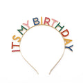 Enamel Rainbow Colorful Hair Accessories Letter ITS MY BIRTHDAY Headbands Metal Birthday Party Hair Decorations Supplier