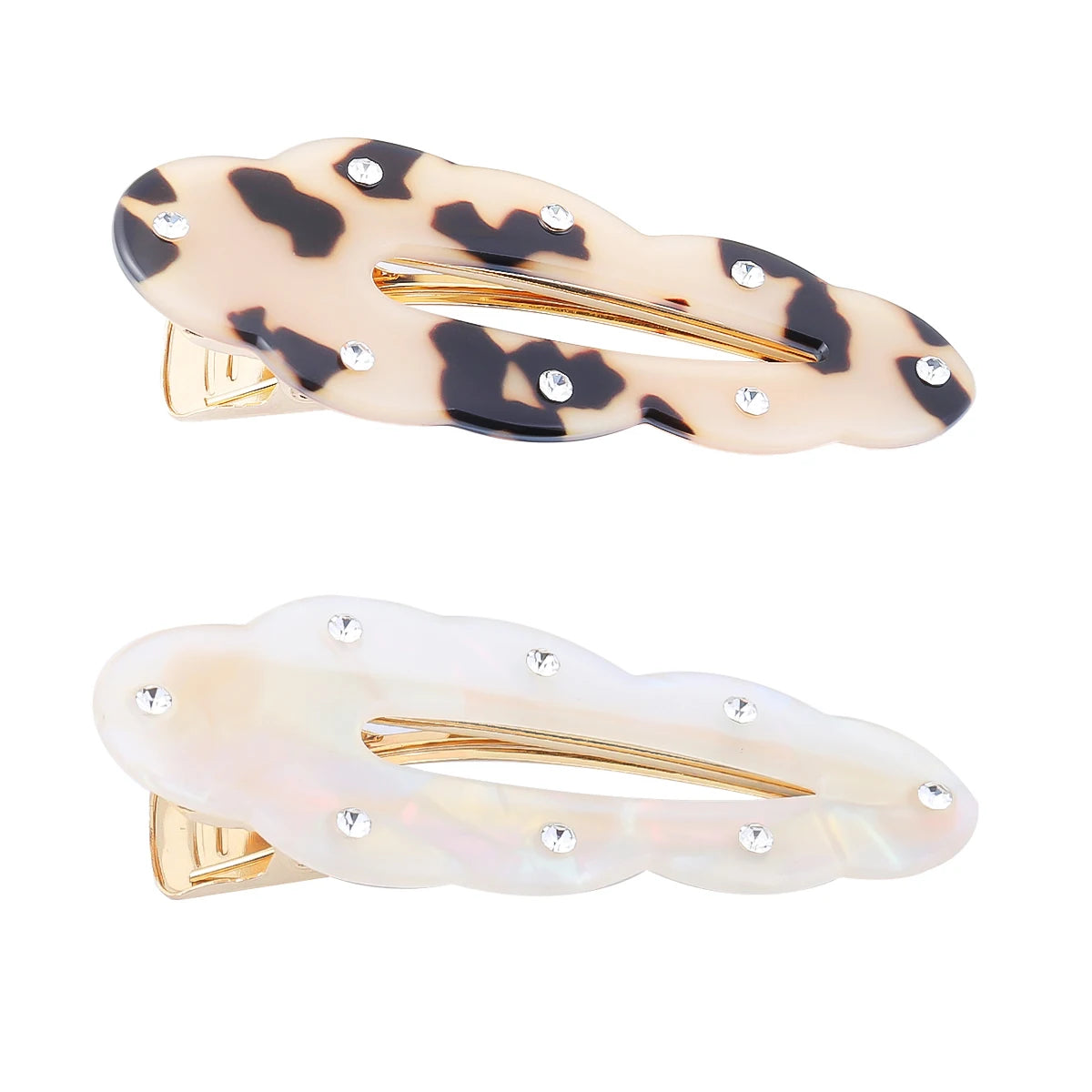 HUIXIN Custom Design Wavy Hair Clips Cloud Rhinestone Alligator Clips Wholesale Custom Hair Clips for Women