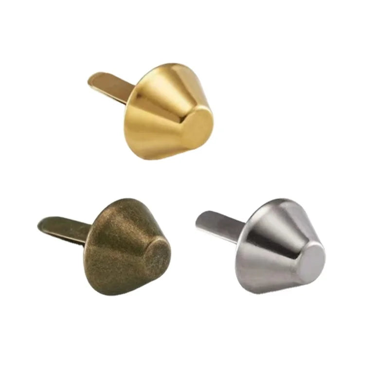 Metal Spike Cone Bottom Stud Rivets Purse Handbag Feet Nailhead Flat Brad Studs for Leather Craft Repairing Decoration