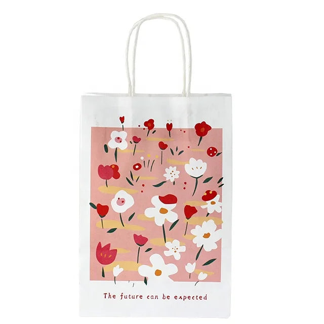 New Style Good Quality Wholesale Paper Bag Design Flower Bouquet Candle Craft Gift Box Luxury White Kraft Bio-degradable