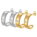 Fashion Jewelry Star Crystal Zircon Hoop Earrings Stainless Steel Women's Jewelry Earrings MegaBDM