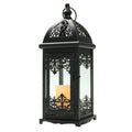 Antique Black Decorative Candle Lantern 15''High Metal Candle Holders Vintage Style Hanging Lantern for Wedding