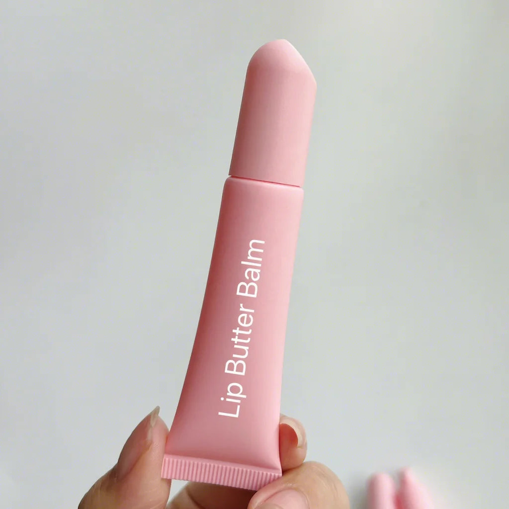 Ultra-hydrating Organic Waterproof Liquid Smooth Cruelty-free 15g White Squeeze Lip Butter Balm with Sunscreen and Private Label