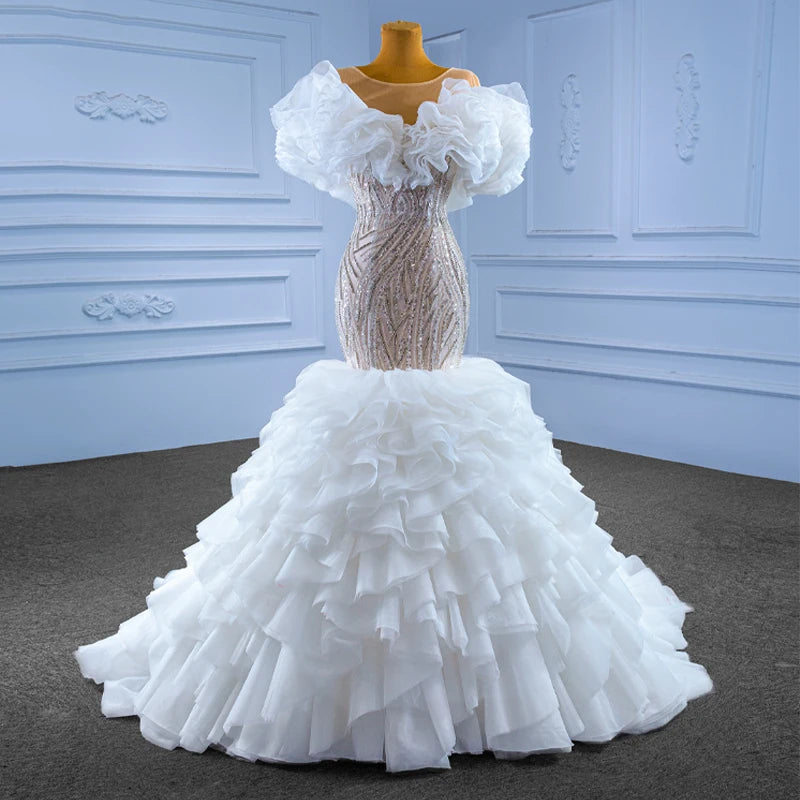 Rsm67569 2022 New Style Elegant Jancember Floor Length Fashion Dress for Women Mermaid Wedding Dress