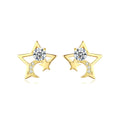 Fashion Jewelry 925 Silver Star Moon Asymmetric Earrings Gold Plated Cute Summer Stud Earrings Wholesale