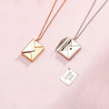 Engraved Love Letter Locket Pendant Necklaces for Women Two Part Envelope Nameplate Necklace 925 Sterling Silver Fashion Opp Bag