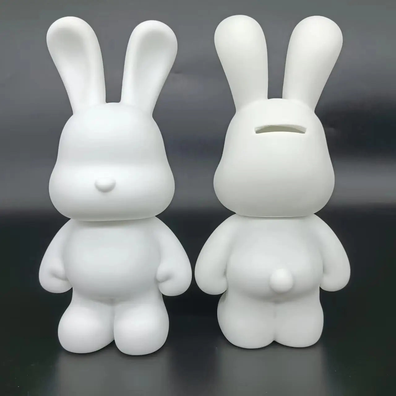 Factory Wholesale Diy Resin Craft White Rabbit Figurine Frosted Surface 23cm Fluid Rabbit