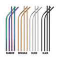 Reusable Coloured Stainless Steel Straws 215mm Metal Drinking Straws and Cleaner