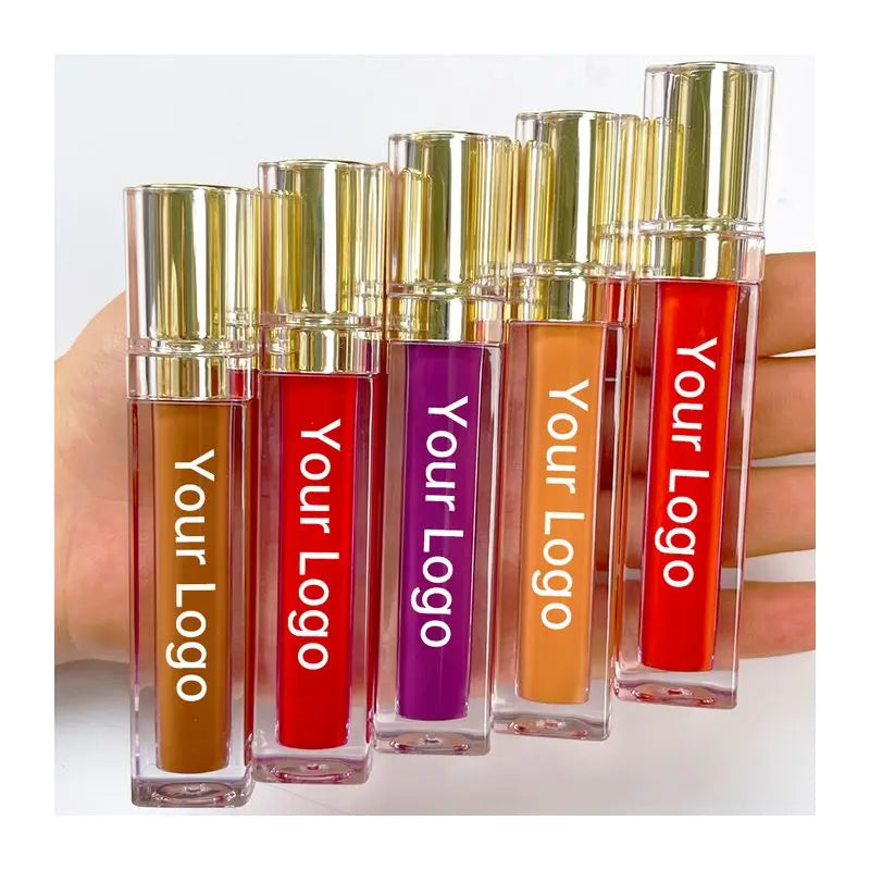 Wholesale Oem Custom Logo Vegan Nude Lip Gloss Waterproof Glitter Clear Square Tube Private Label Mineral Liquid Matte Cosmetics
