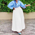 European and American Women's Clothing Paired With Waistband Skirts Personalized and Elegant Pleated Large Skirt Hem S-3XL Skirt