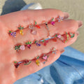 Wholesale New 18K Gold Plated Earrings European American Colors Zircon Earrings Cute Fruit Vegetable Earrings for Women