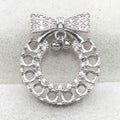 Sterling Silver 3*3mm Semi Mount Pendant Empty Frame Blank Support Setting S925 Base Holder Without Center Stone for DIY Inlay