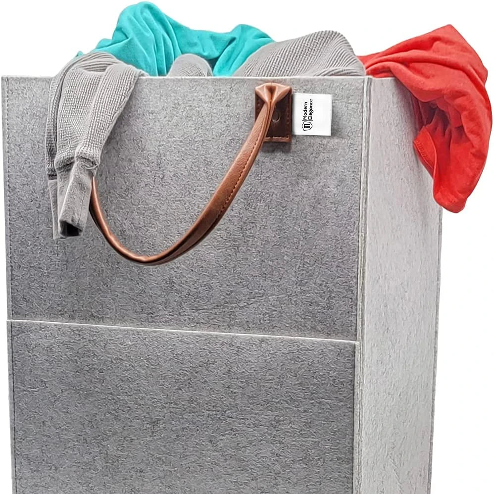 Hot Sale Modern Elegance Freestanding Laundry Hamper Chic /Felt Laundry Basket With Handles