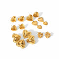 Tarnish Free Hypoallergenic Stainless Steel 18k Gold Plated Dangle Stud Love Heart Women Earrings