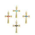 Factory Direct Sales Wholesale Copper Micro-inlaid Personality Enamel Evil Eye All-match Crucifix Pendant Necklace Accessories