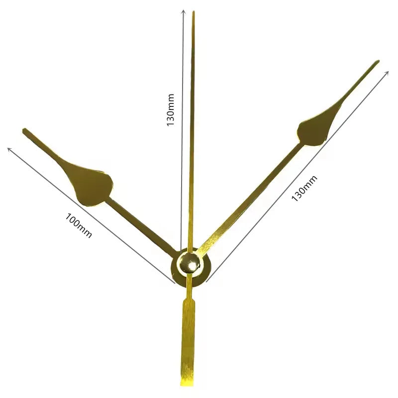 1 Set Wall Clock Hour Minute Hand Seconds Parts Real Gold 5inches
