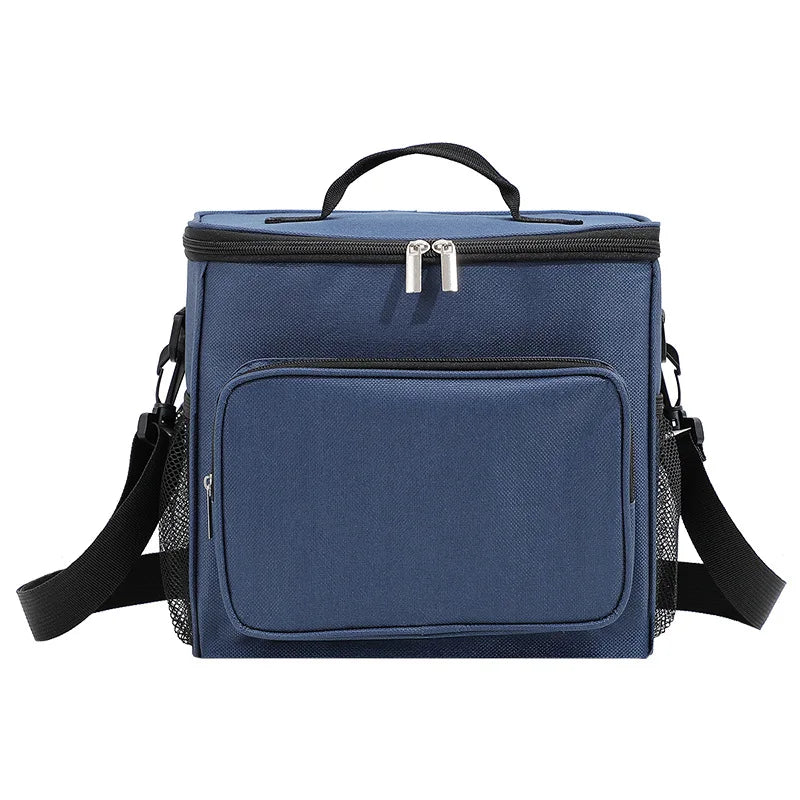 Trendy Thickened Shoulder Insulated Cooler Bag Adult Outdoor Picnic Office Lunch Box Polyester Thermal Waterproof Geometric