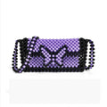 Handmade Beaded Butterfly Crossbody Bag Women Unique Purple Horizontal Phone Bag Creative Design Bead Handbags