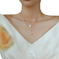 Elegant Jewelry Mother of Pearl White Rose Gold Freshwater Pearl Drop Pendant Gold Plated Necklace Jewelry for Women