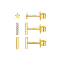 New Fine Bar 925 Sterling Silver Dainty  Earring Set Fashion Jewelry Women