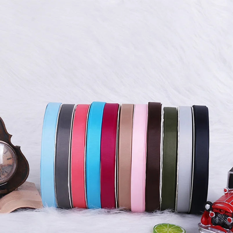 Wholesale Grosgrain Ribbon Solid Color Grosgrain Ribbon Factory  Custom Brand logo Grosgrain Ribbon Roll