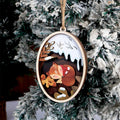 Handmade 3D Multi-Layer Wooden Fox Pendant Baby-Themed Christmas Ornaments Wood Crafts for Wall Signs & Wooden Boxes