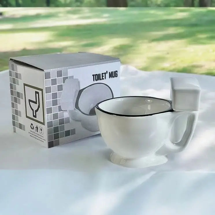 M Creative and Quirky Ceramic Cup Novel and Interesting Gift Toilet Ceramic Cup with Handle Coffee Tea Milk Ice Cream Cup