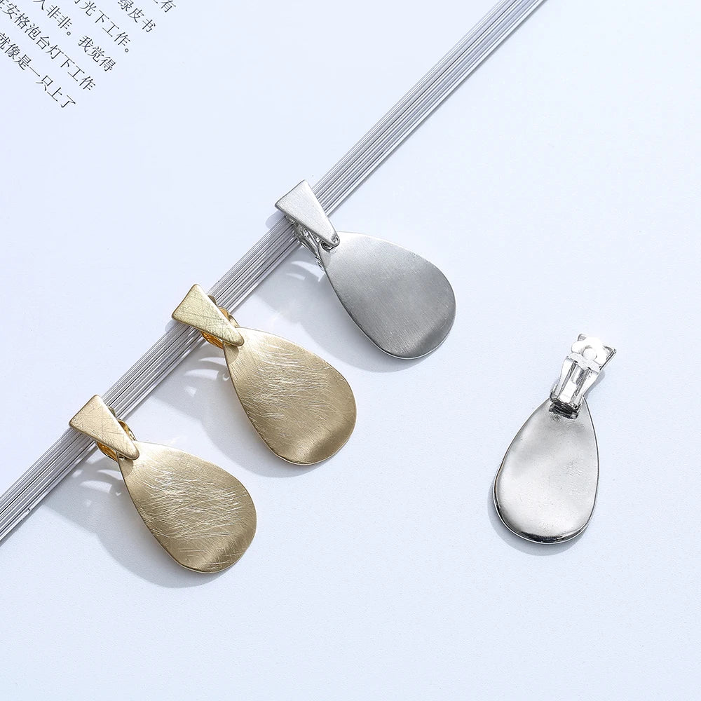 TongLing New Season Popular Water Drop Clip-on Earring Wholesale Jewelry Triangle Unique Mix Color Non-Piercing Earring