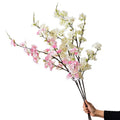 Wholesale Silk 4 Forks Large Stem Artificial Flowers Cherry Blossom for Wedding Arch