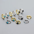 New Design 18K Gold Plated 925 Sterling Silver Opal Stone Turquoise Hoop Earrings for Women Girls