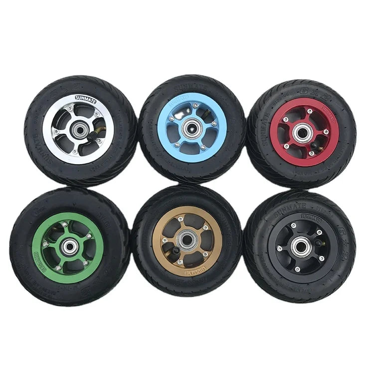 Electric Skateboard Wheel 6 Inch Pneumatic with Aluminum Rim for 8-12mm Bearings