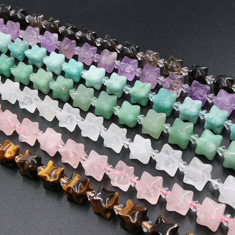 16mm Natural Stone Merkaba Beads Crystal Gemstone Loose Bead for Women Yoga Meditation Jewelry Making DIY
