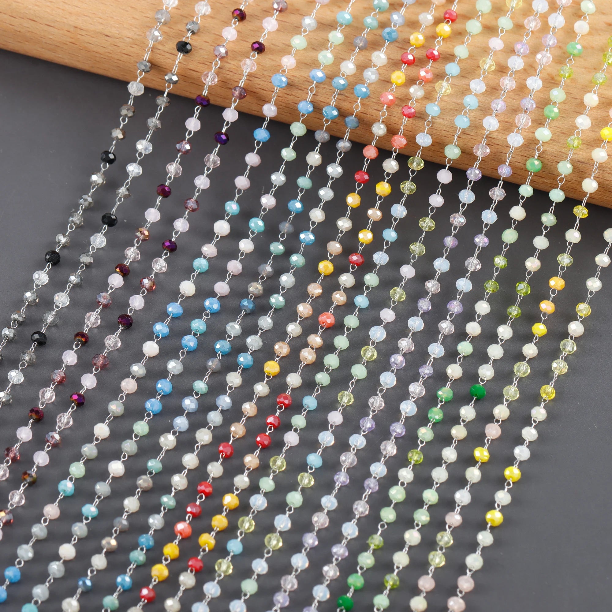 C252   1m/lot Multi Color Stainless Steel Bead Chain Diy Necklace Charms for Jewelry Making Accessories