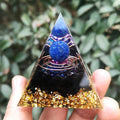 High Quality 6cm Copper Wire Coil Crystal Gravel Pyramid Lapis Lazuli Ball Car Ornaments Wealth Pyramid Chakra Energy Stone