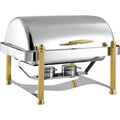Support Customization 9L Stainless Steel Roll Top Food Warmers Buffet Luxury Gold Chafing Dishes for Hotel Restaurant