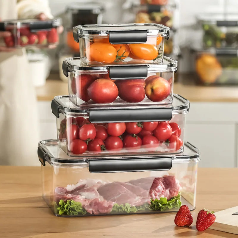 Food Storage Containers Set Airtight Stackable Multifunction Plastic Container Pantry Kitchen Organization Refrigerator Fresh