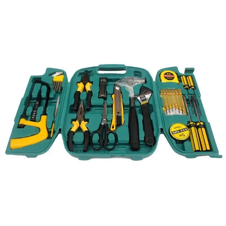 3-Piece Folding Car Toolbox with 27pcs Repair Hardware Tools Set Carbon Steel Hand-Power Source OEM Customizable in Hard Case