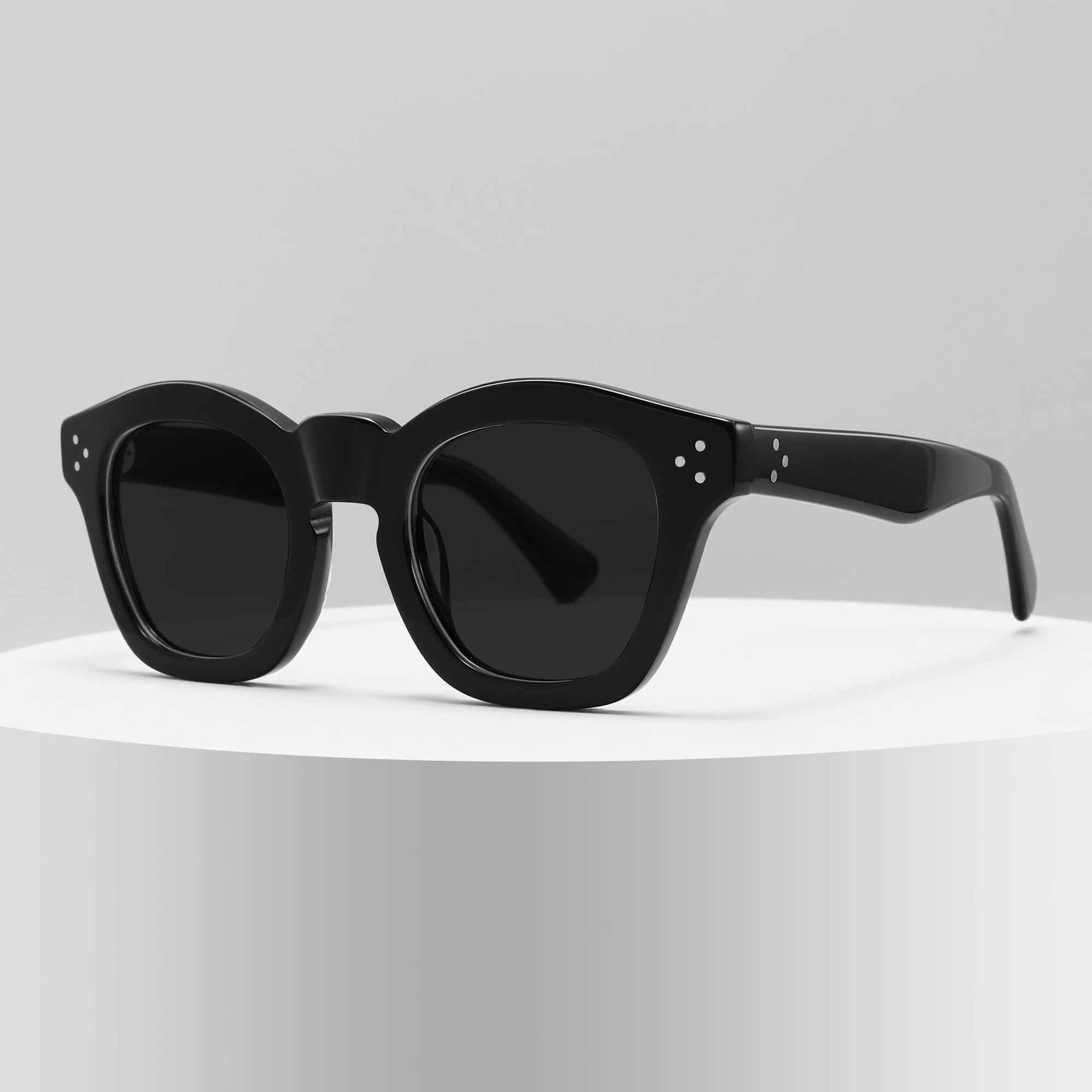 Trendy Retro High Quality Handmade Custom Logo Round Sun Shades Men Women Acetate Fashion Sunglasses