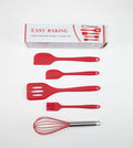 Hot Selling Five-Piece Black Red Silicone Baking Tool Set Cake DIY Decorating Reusable Cross-Border Integrated Kitchenware Oil
