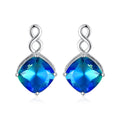 Original Design 925 Sterling Silver Big Stone Diamond Women Fine Gemstone Stud Earrings