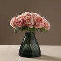 Modern Transparent Eco-friendly Tabletop Crystal Flower Glass Vase Narrow Mouth for Home and Hotel Use