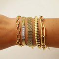 2023 New Arrival Women's Stainless Steel Gold Plated Chunky Link Bracelets Large Oval Chain Bracelet OT Clasp Bohemian Gift
