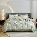 Lyocell Fiber Duvet Cover Printing Pillowcase Green Comforter Quilt Cover Flower Blue Boys Bed Sheet Home Textile Bedding Set