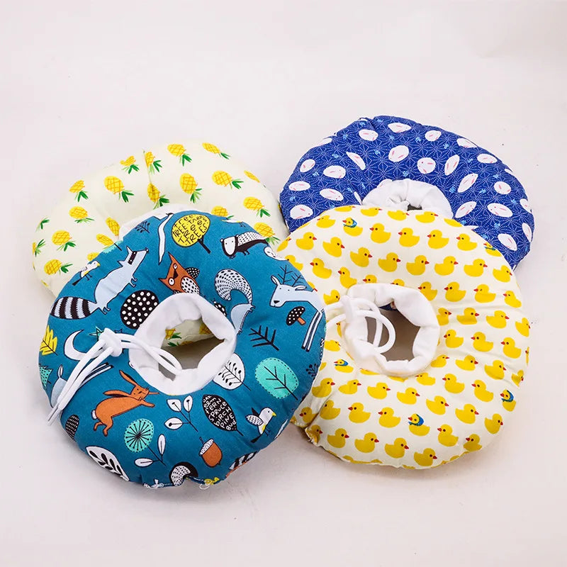 Elizabeth Adjustable Soft Cat Collar with Cute Beauty Mask Cute Animal Pattern after Operation Collar Cloth
