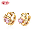 Customize Elegant Animal Collection Swan Huggie Earrings Plated in 18k Yellow Gold Cz Daily Accessory for Women
