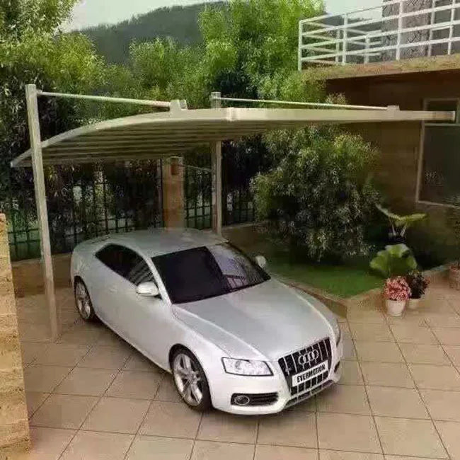 Pull-back Type Carport Curved Top Shed Over Car Garage Patio Canopy  Solar Carport Mounting